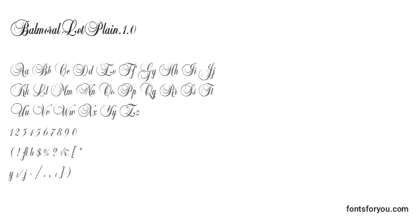 Шрифт BalmoralLetPlain.1.0 – алфавит, цифры, специальные символы
