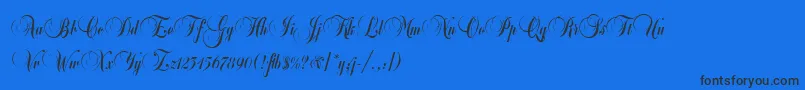 Шрифт BalmoralLetPlain.1.0 – чёрные шрифты на синем фоне