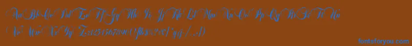 フォントBalmoralLetPlain.1.0 – 茶色の背景に青い文字