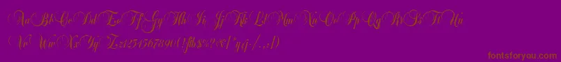 BalmoralLetPlain.1.0-fontti – ruskeat fontit violetilla taustalla