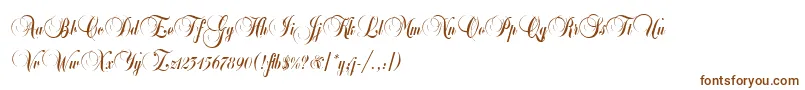 BalmoralLetPlain.1.0-Schriftart – Braune Schriften auf weißem Hintergrund