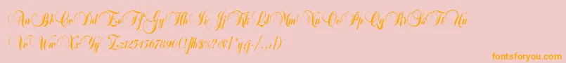 BalmoralLetPlain.1.0-Schriftart – Orangefarbene Schriften auf rosa Hintergrund