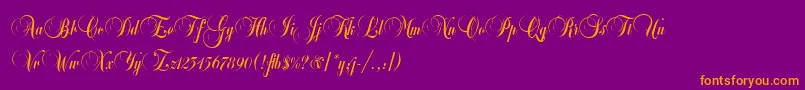 BalmoralLetPlain.1.0-Schriftart – Orangefarbene Schriften auf violettem Hintergrund