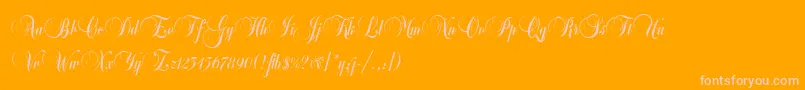 BalmoralLetPlain.1.0-fontti – vaaleanpunaiset fontit oranssilla taustalla