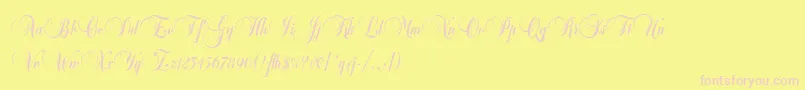 BalmoralLetPlain.1.0-fontti – vaaleanpunaiset fontit keltaisella taustalla