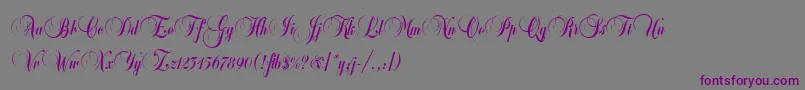 Шрифт BalmoralLetPlain.1.0 – фиолетовые шрифты на сером фоне
