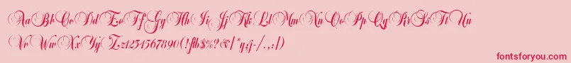 BalmoralLetPlain.1.0 Font – Red Fonts on Pink Background