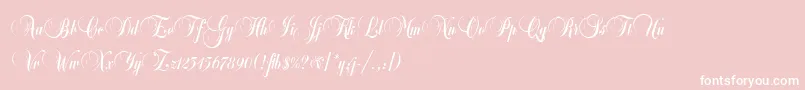 BalmoralLetPlain.1.0-fontti – valkoiset fontit vaaleanpunaisella taustalla