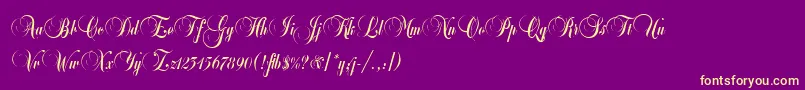 BalmoralLetPlain.1.0-Schriftart – Gelbe Schriften auf violettem Hintergrund