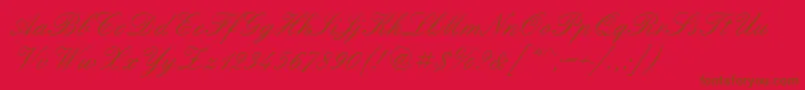 Englischescht Font – Brown Fonts on Red Background