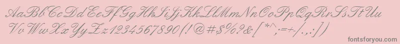 Englischescht-Schriftart – Graue Schriften auf rosa Hintergrund