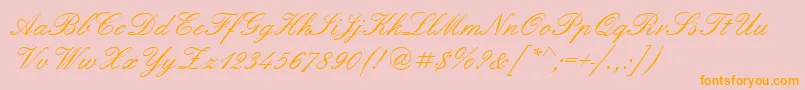 Englischescht Font – Orange Fonts on Pink Background