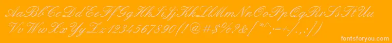 Englischescht Font – Pink Fonts on Orange Background