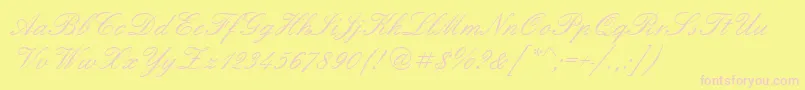 Englischescht Font – Pink Fonts on Yellow Background