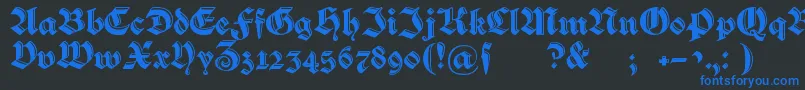 Verzierteschwabacher Font – Blue Fonts on Black Background