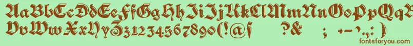 Verzierteschwabacher Font – Brown Fonts on Green Background