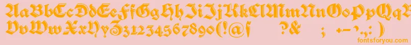 Verzierteschwabacher Font – Orange Fonts on Pink Background