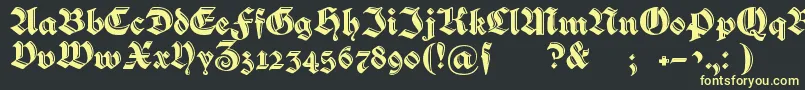 Verzierteschwabacher Font – Yellow Fonts on Black Background