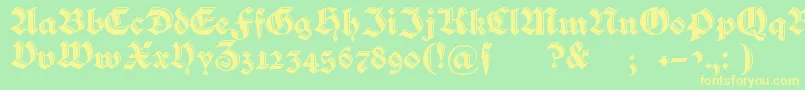 Verzierteschwabacher Font – Yellow Fonts on Green Background