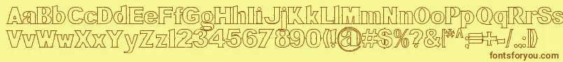 BluegrassOutline Font – Brown Fonts on Yellow Background