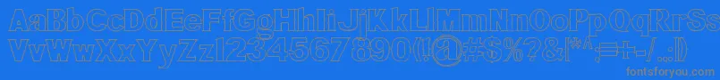 BluegrassOutline Font – Gray Fonts on Blue Background