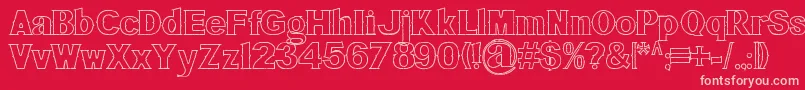 BluegrassOutline Font – Pink Fonts on Red Background