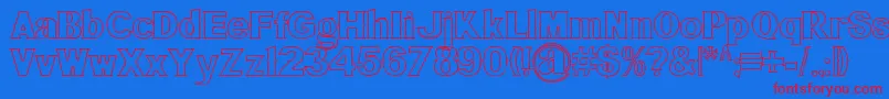 BluegrassOutline Font – Red Fonts on Blue Background