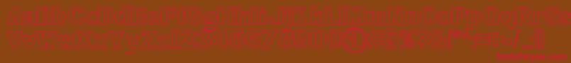 BluegrassOutline Font – Red Fonts on Brown Background