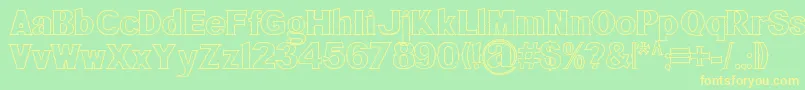 BluegrassOutline Font – Yellow Fonts on Green Background