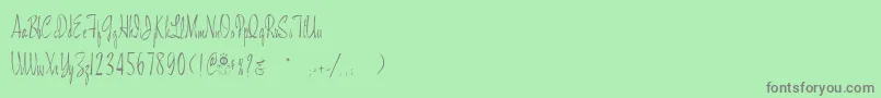 Maidstonescript Font – Gray Fonts on Green Background