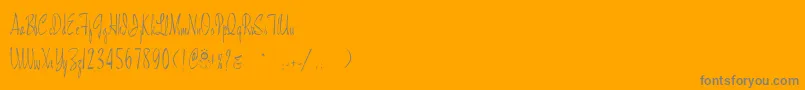 Maidstonescript-Schriftart – Graue Schriften auf orangefarbenem Hintergrund