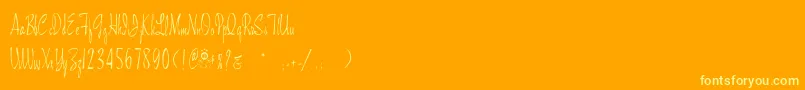 Maidstonescript Font – Yellow Fonts on Orange Background