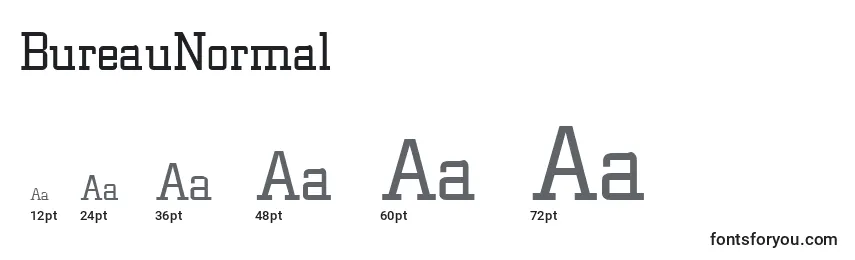 BureauNormal Font Sizes