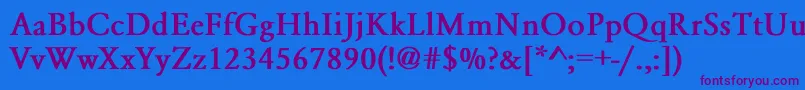 YearlindBold Font – Purple Fonts on Blue Background