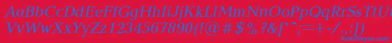 BalticacttItalic Font – Blue Fonts on Red Background