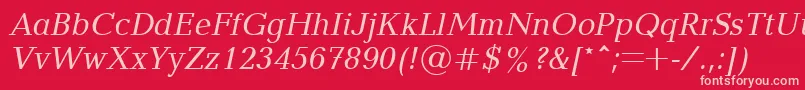 BalticacttItalic Font – Pink Fonts on Red Background