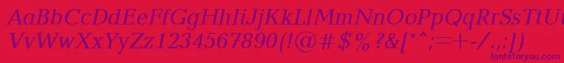 BalticacttItalic Font – Purple Fonts on Red Background