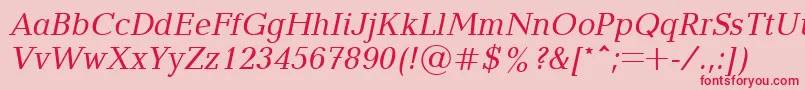BalticacttItalic-Schriftart – Rote Schriften auf rosa Hintergrund