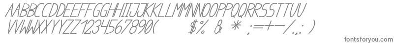 AnomeIbulBoldCursive-fontti – harmaat kirjasimet valkoisella taustalla