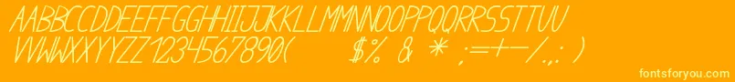 Шрифт AnomeIbulBoldCursive – жёлтые шрифты на оранжевом фоне