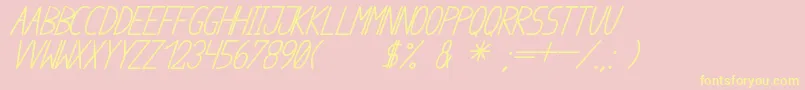 AnomeIbulBoldCursive Font – Yellow Fonts on Pink Background