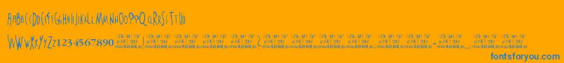 TheSixthSense-Schriftart – Blaue Schriften auf orangefarbenem Hintergrund