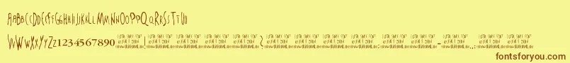 TheSixthSense-fontti – ruskeat fontit keltaisella taustalla
