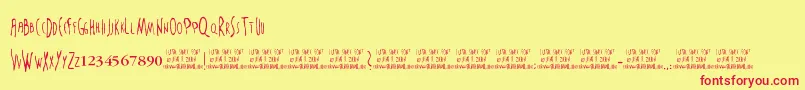 TheSixthSense Font – Red Fonts on Yellow Background