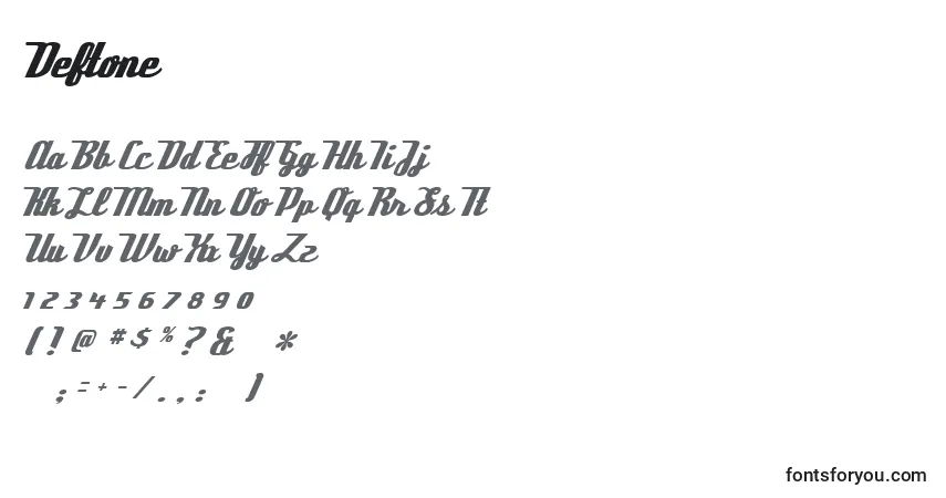 Fuente Deftone - alfabeto, números, caracteres especiales
