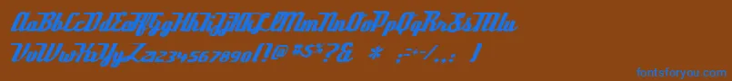 フォントDeftone – 茶色の背景に青い文字