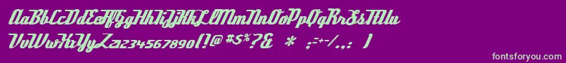 Deftone Font – Green Fonts on Purple Background