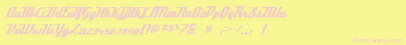 Deftone Font – Pink Fonts on Yellow Background