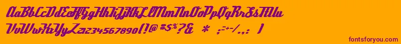 Deftone-Schriftart – Violette Schriften auf orangefarbenem Hintergrund
