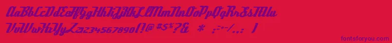 Deftone Font – Purple Fonts on Red Background